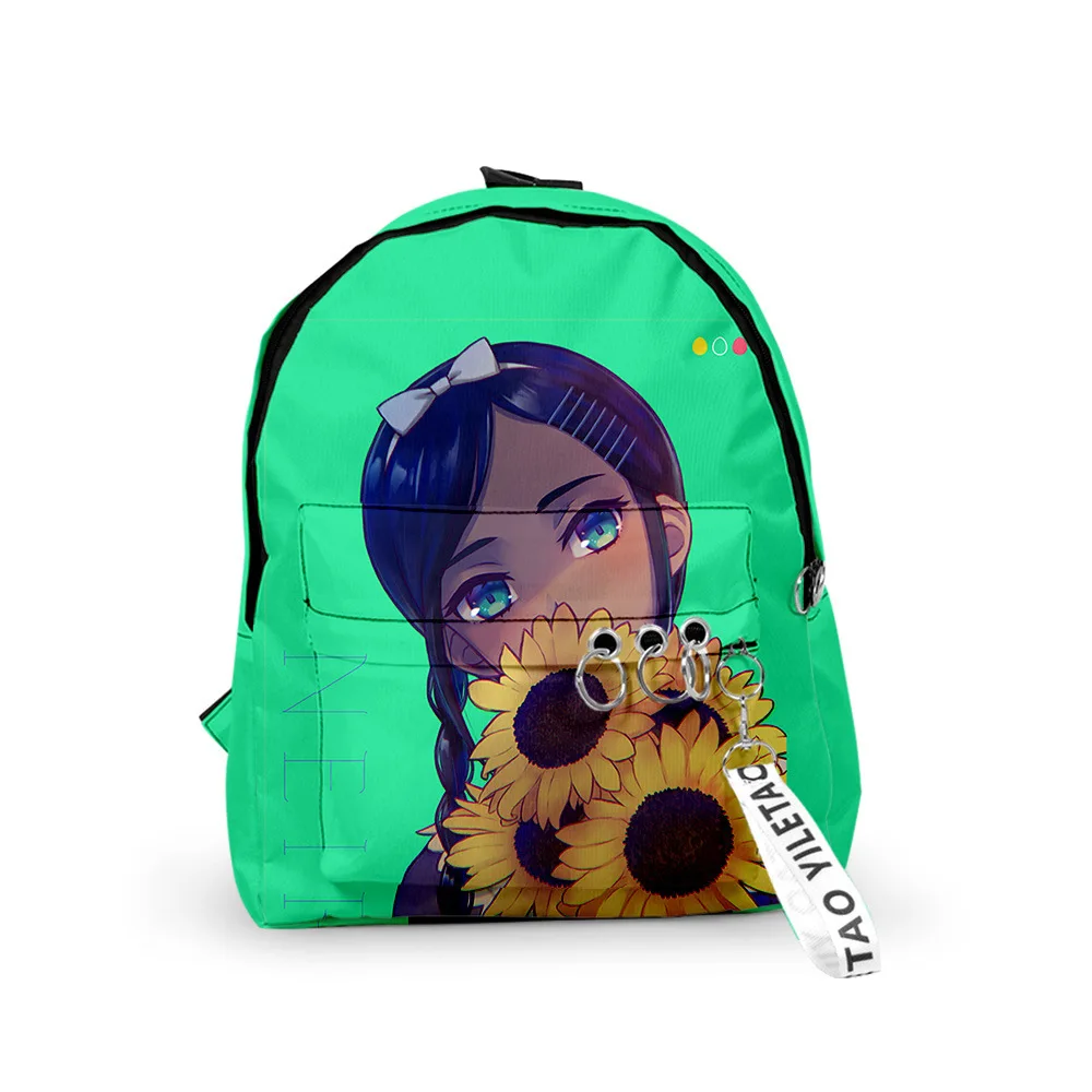 Mochilas clásicas WONDER EGG PRIORITY, mochilas escolares para niños y niñas, llaveros con estampado 3D, mochilas pequeñas bonitas impermeables Oxford