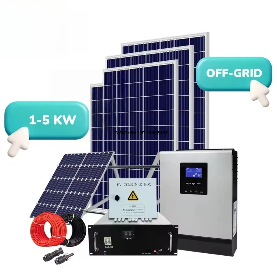 Home Hybrid Solar System Set Energy Storage 10kw off Grid Tie Solar Power System Kit