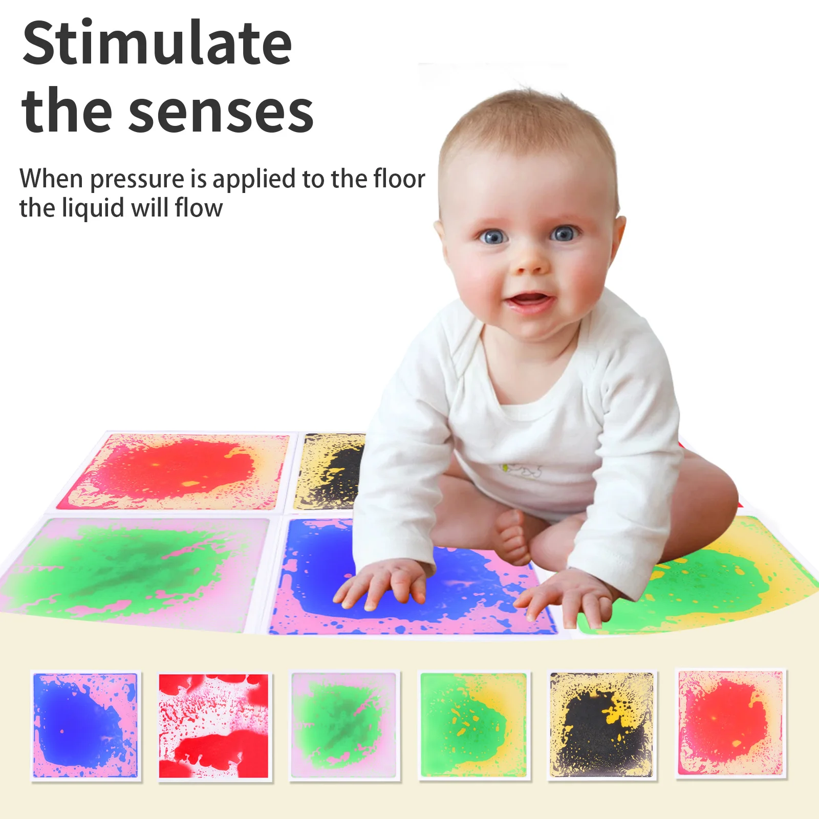 الألعاب الحسية البصرية: وسادة أرضية حسية تعمل باللمس للأطفال الصغار - متعة آمنة وناعمة للاستكشاف الحسي التعليمي #4