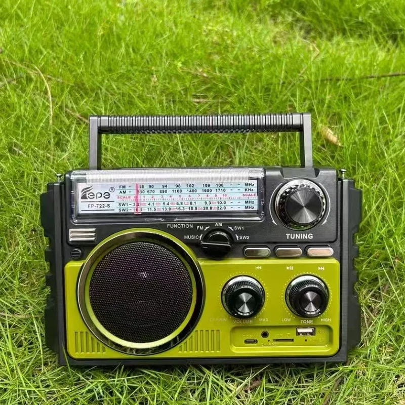 

New AM/FM/SW1-2 4-band Radio Rechargeable Outdoor Wireless Bluetooth Speaker With Dual Solar Charging Board Caixa De Som