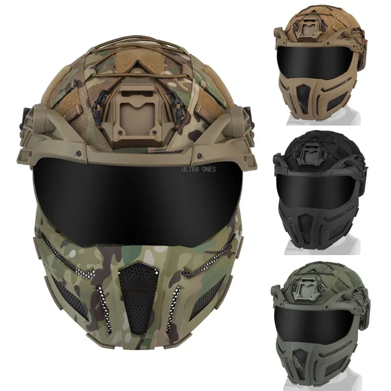 Tactical FAST Helmet Airsoft Paintball Wargame Protective Full Covered Helmets Cs Outdoor Sports Impact Resistant Gear