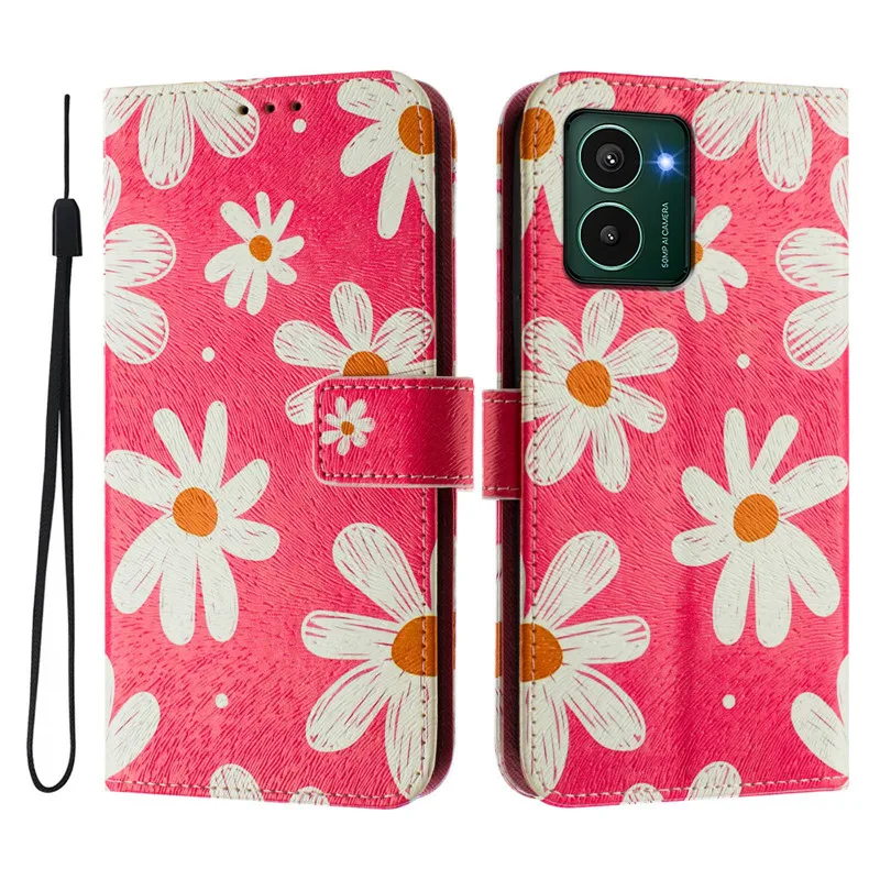 XR 20 Leather Phone Case For Nokia HMD Pulse Pro Skyline Plus XR20 X30 X20 X10 Flip Cover Wallet Magnetic Painted Cases Flower