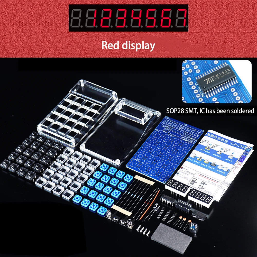 LED أنبوب رقمي عرض آلة حاسبة لتقوم بها بنفسك عدة إلكترونية 51 متحكم آلة حاسبة مجموعات مدرسة لحام ممارسة التدريب #2
