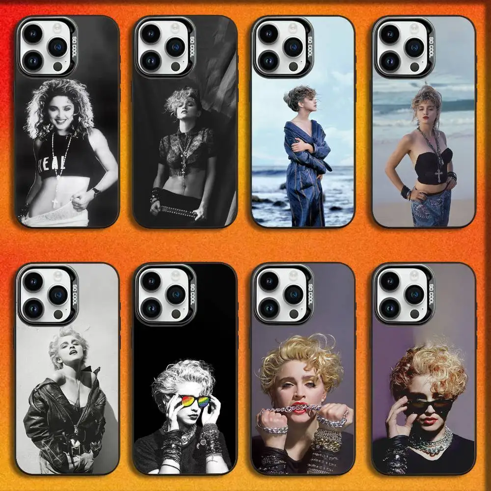 

Singer M-Madonna Phone Case For iPhone 16,15,14,13,12,11,Mini,Pro,E,MAX Black Candy Matte Shockproof Cover