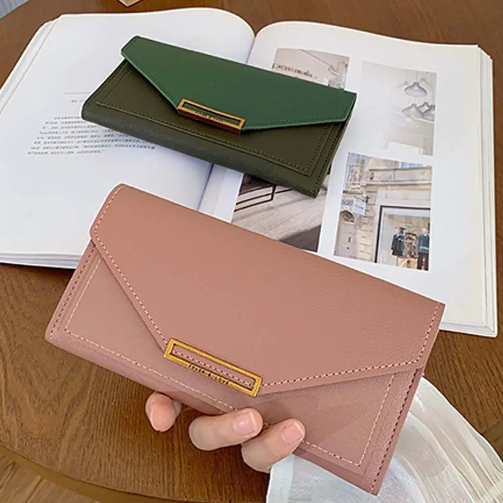 Mode Pu Leder Umschlag Brieftaschen tragbare multifunktion ale Frauen lange Clutch Tasche koreanischen Stil Geldbörse Wickelt asche Frauen