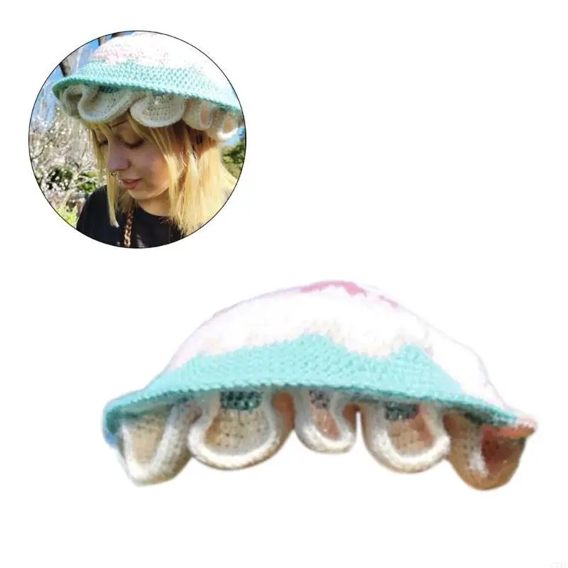 C71F شعبية قبعة بحافة للإناث الحلو الفطر قبعة قبعة المرأة إكسسوارات السفر الخريف الربيع الفطر قبعة