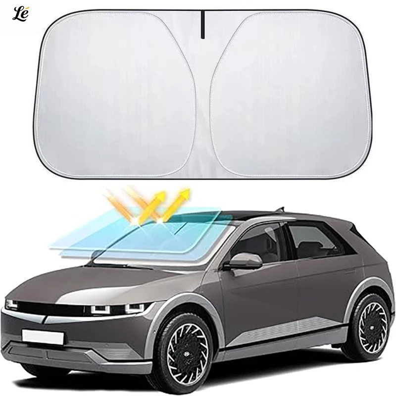 

1 PC Front window Dual Layer Windshield Sunshade - Foldable UV Protection Car Sun Shield Heat Reflective Summer Solar heat