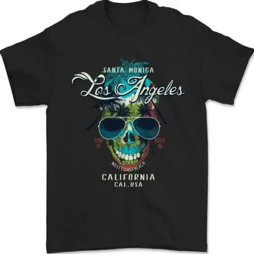 

Los Angeles Surf Skull Surfing Mens T-Shirt 100% Cotton