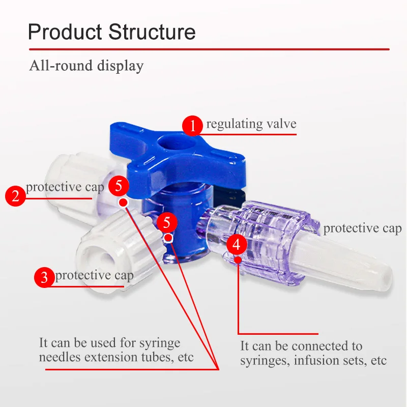 Medische Vloeistof Uitwisseling Tweewegklep Wegwerp Drieweg Infuusbuis Medicijnconversie Spuit Scheiding Connector Plug