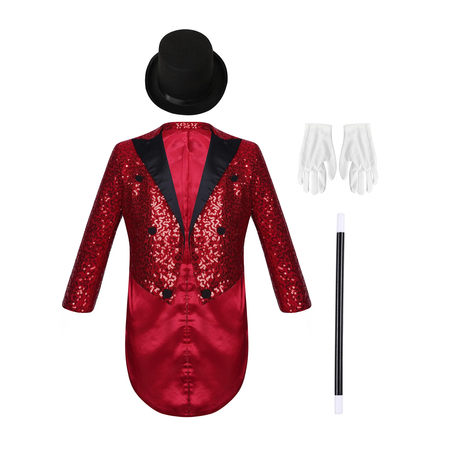 أطفال بنين يتوهم حفلة عرض سحري رقص الجاز الزي الأطفال الساحر السيرك حفلة تنكرية زي الترتر يرتدى السترة حفلة موسيقية البدلة