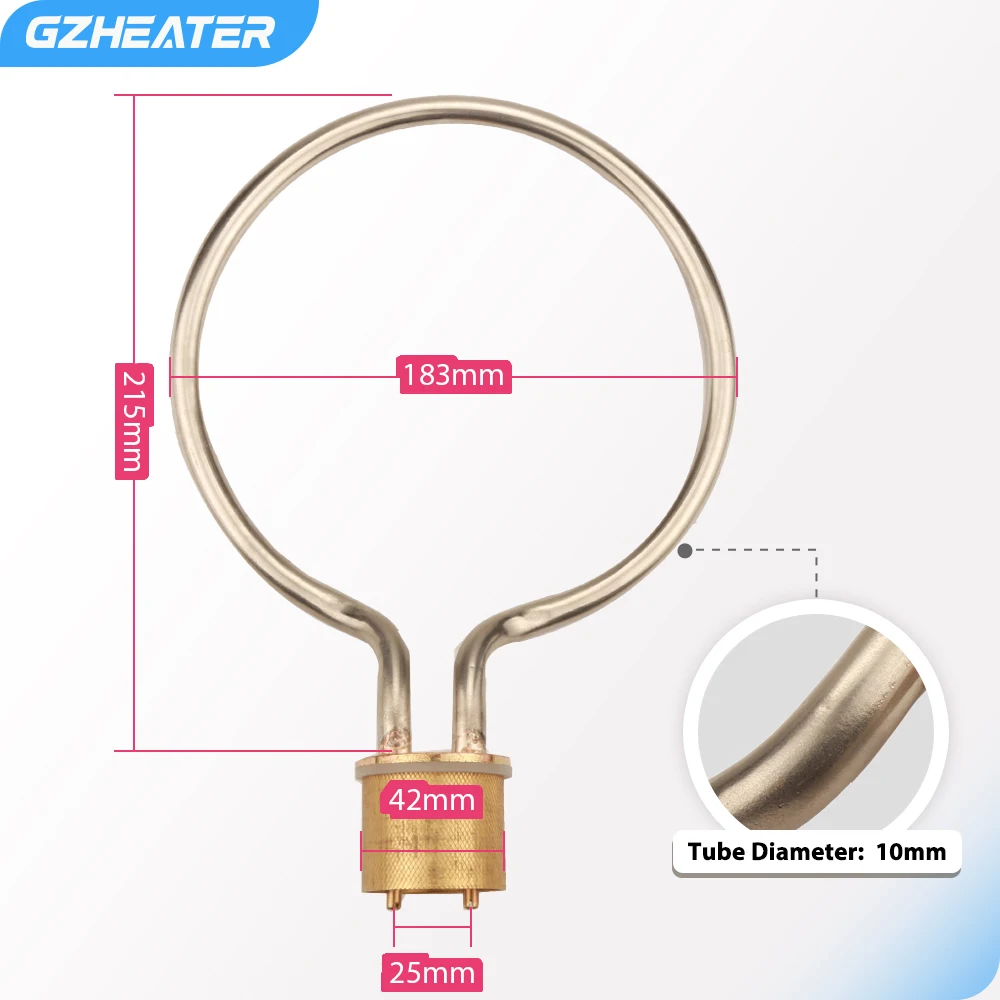 2000W 220V Flange Heater Element 42mm 1-1/4" Ring Shape Electric heating tube for High pressure disinfection pot accessories