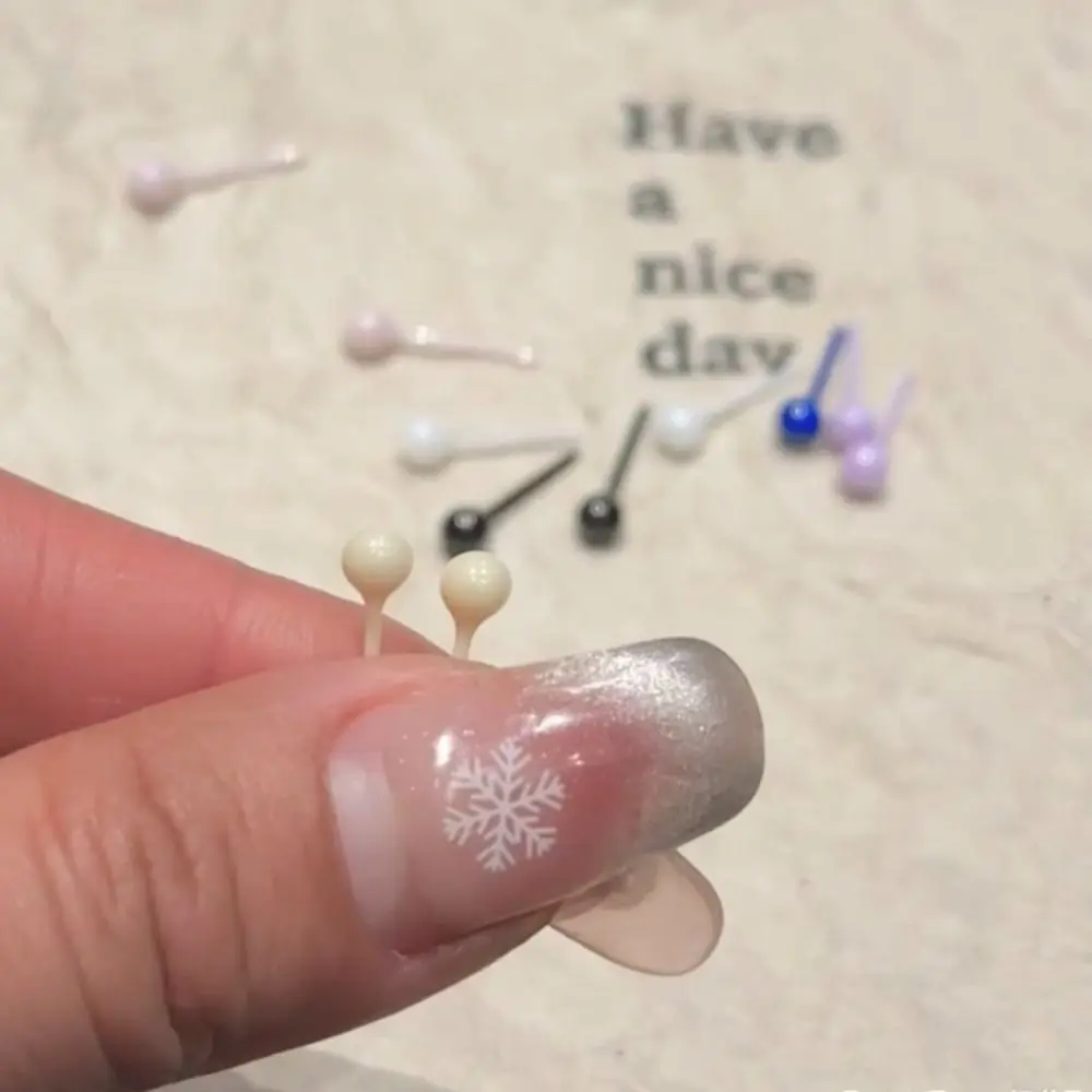 Fashion Design Cream Color Bead Earring Ceramics Mini Beanie Stud Earring Geometric Jewelry Accessories Round Bead Earrings Lady