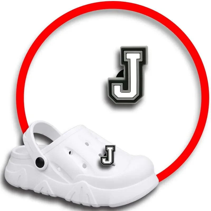 Dijes de zapatos con letras A B C para Crocs, sandalias, alfileres de zuecos, accesorios de decoración de zapatos, insignias para hombres, niñas y niños