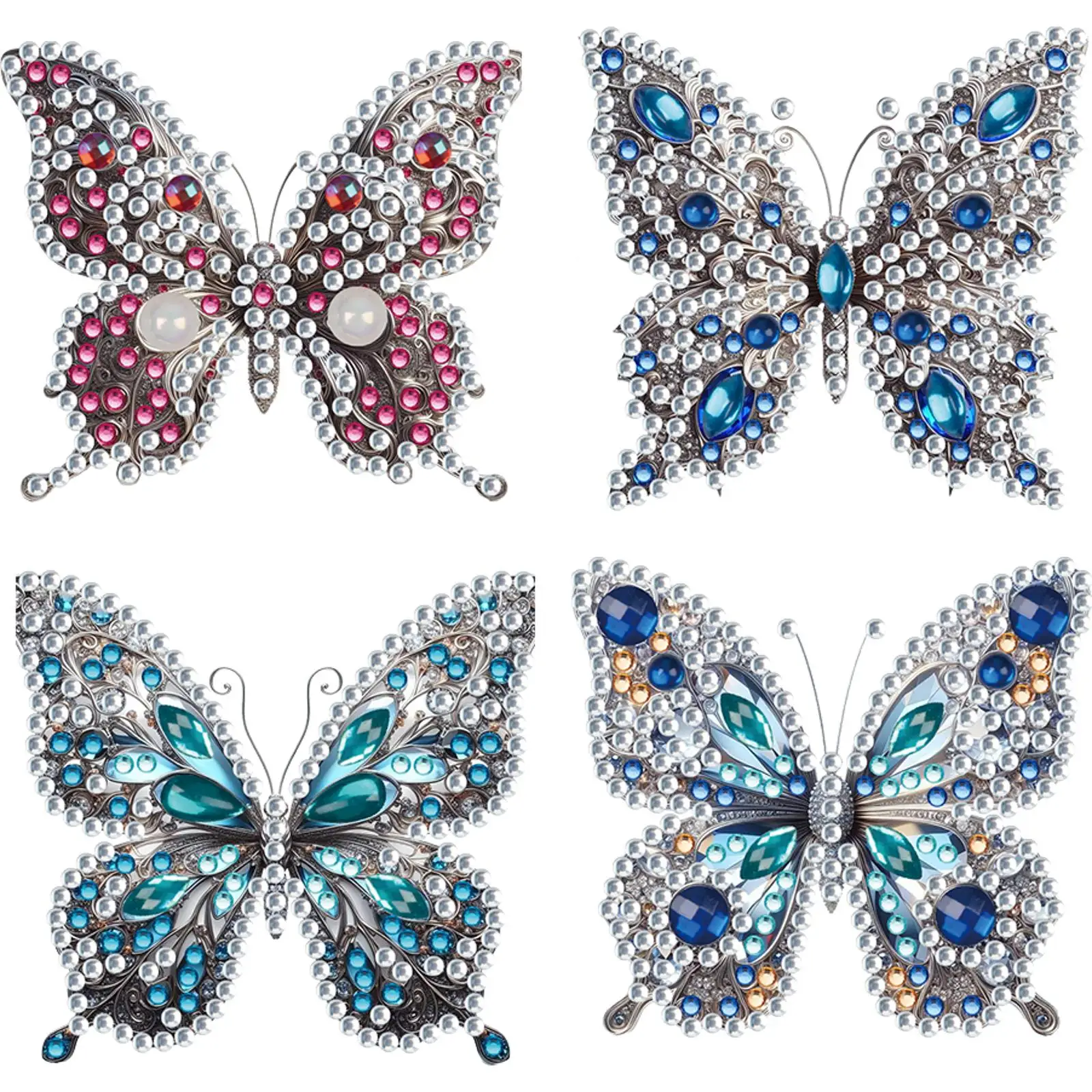 

Набор из 4 брошей для алмазной вышивки: цветочные броши-значки для алмазной вышивки, ювелирный набор для свадьбы и подарков