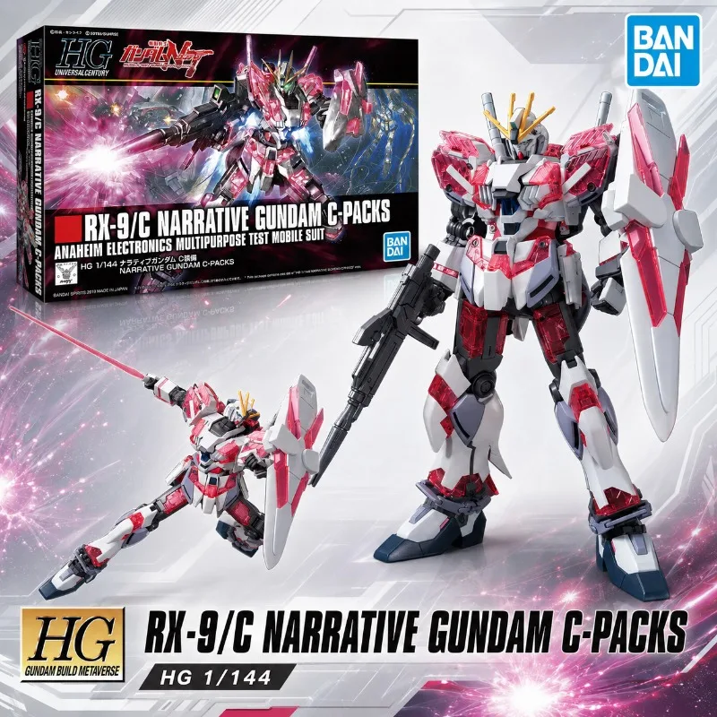 

Original Bandai HGUC Narrative C Packs Gundam NT Pink Psycho Frame Mecha Robot Anime Action Figure Model Kits Gift