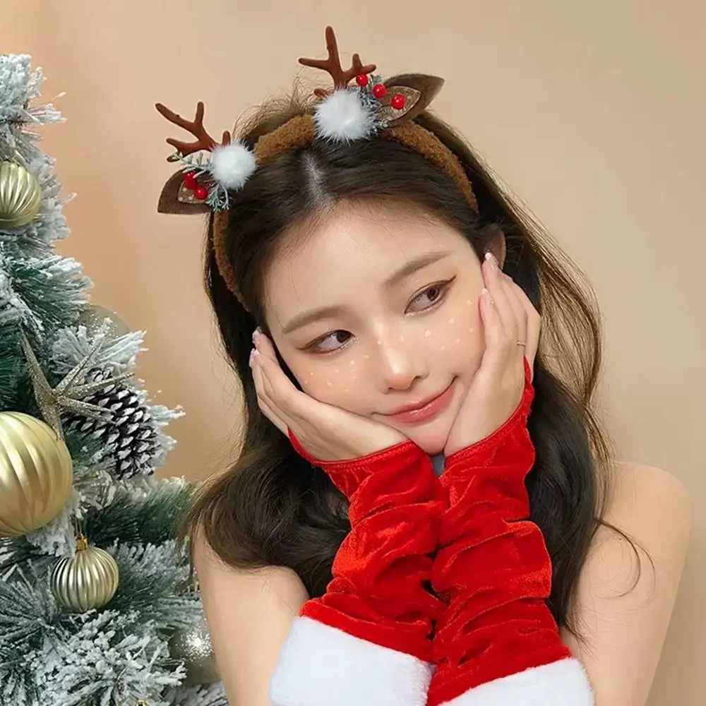 

Cute Christmas Decoration Christmas Headband Elf Reindeer Antlers Headband Fawn Horn New Year Hair Band Deer Horn Hair Band Kid