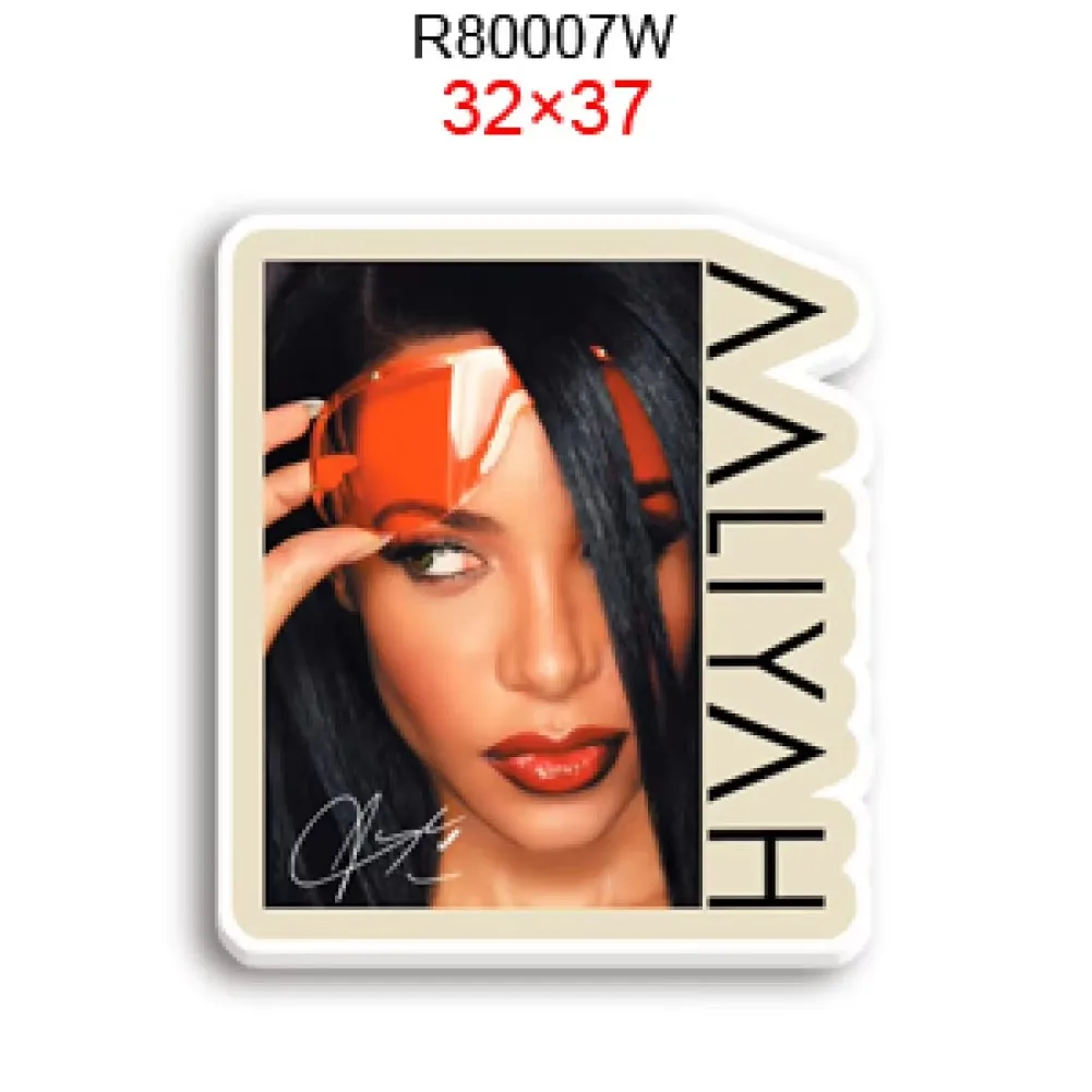 10pcs/lot Famous Singer Aaliyah Resin Planar Transparent Glitter Acrylic Flatback for Badge Hair Bow Keychain Decoration