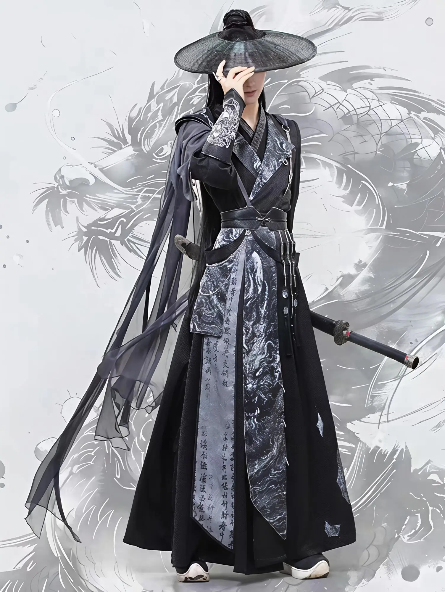 

Новый улучшенный стиль Wuxia, реки и озер, рыцарский эксперт, древний стиль, ханьфу, женский фиеста, карнавал, Хэллоуин, косплей