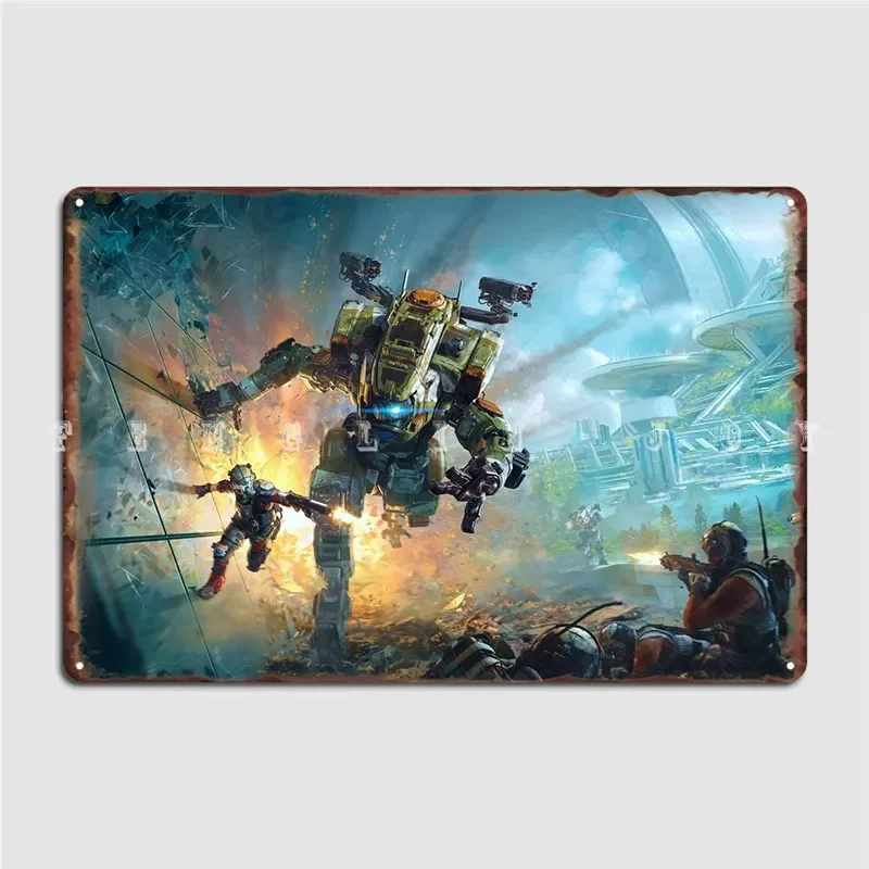 Titanfall 2 Metal Sign Decoration Cinema Kitchen pub Garage Plaques Tin sign Posters