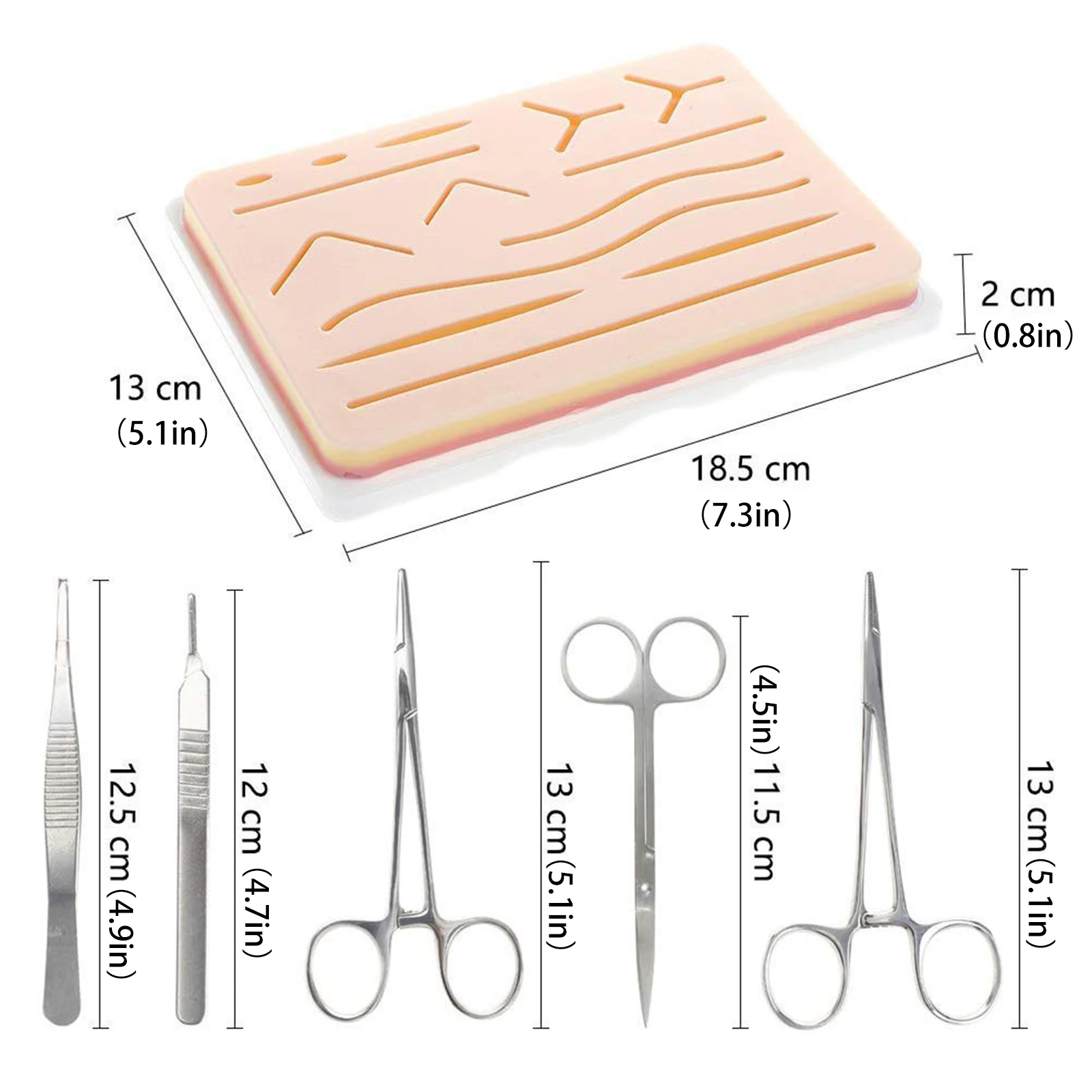 Medical Students Suture Practice Model Training Pad Needle Scissors Tool Kit Reusable Simulation Wound Medical Teaching Aid