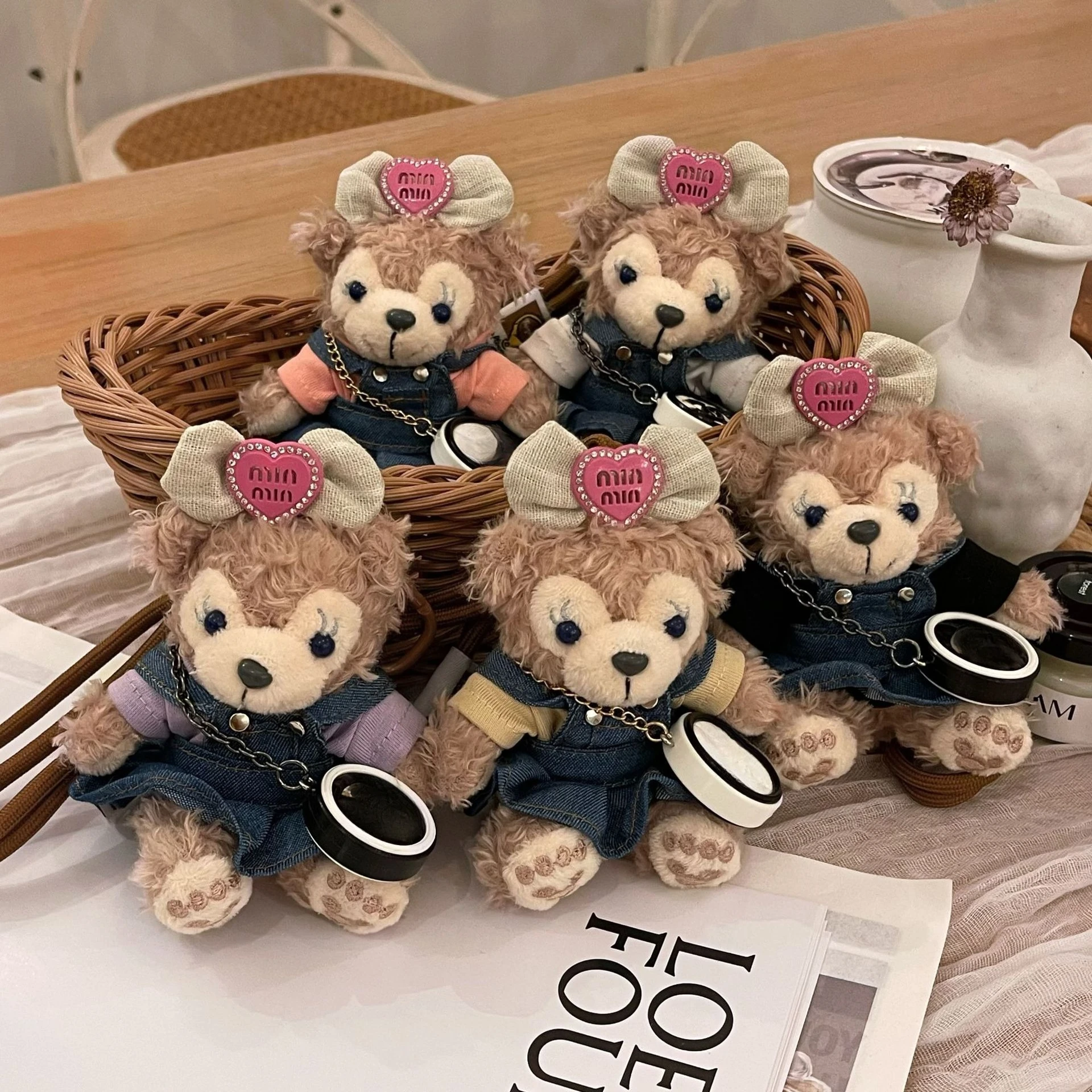 

Purely handmade new denim skirt Shirley Mei doll pendant bag pendant cute girl doll bag pendant