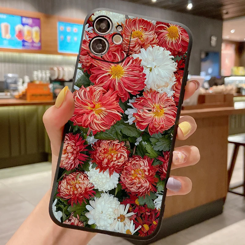 Painting Case For Oppo Reno 6 7 5 Lite Pro Plus 5G 5F 7Z 6Z 4Z 2Z 4 3 2F Reno7 Flower Silicone Shockproof Back Phone Cover Cases