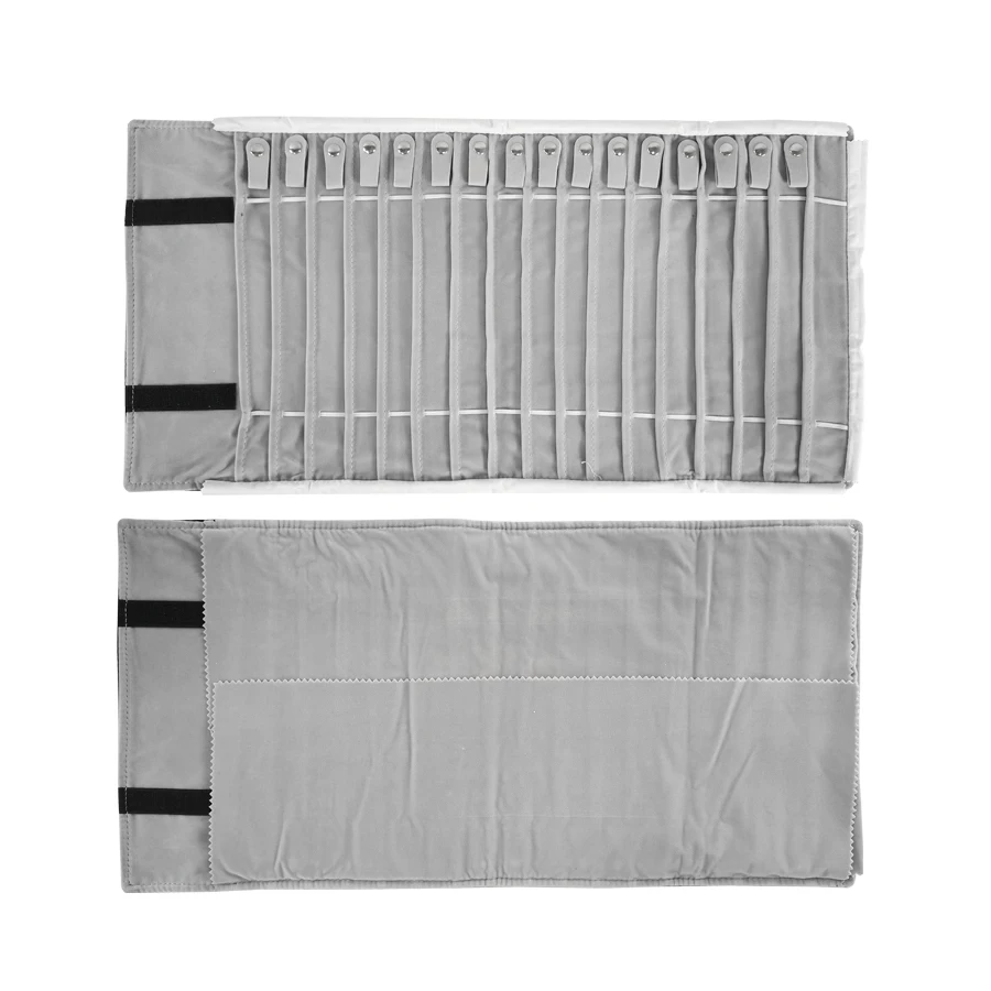 منظم حقيبة مجوهرات مخملية للسفر للقلادة وشريط مطاطي ومضاد لللف سلاسل 16 خالية من التشابك باللون الأسود