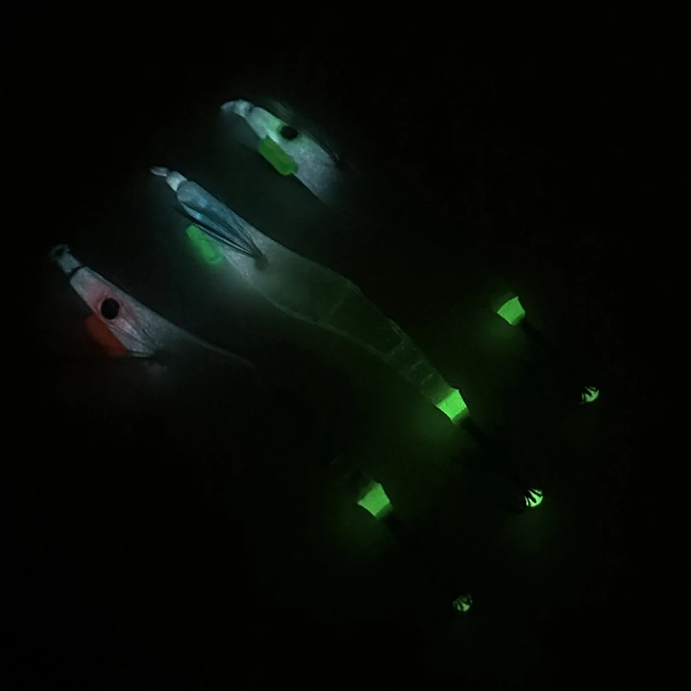 مضيئة إغراء الأخطبوط الحبار الصيد الطعم محاكاة مع خطاف صيد على شكل سمكة هوك إغراء هوك أدوات صيد الأسماك الخشب الروبيان الحبار السحر