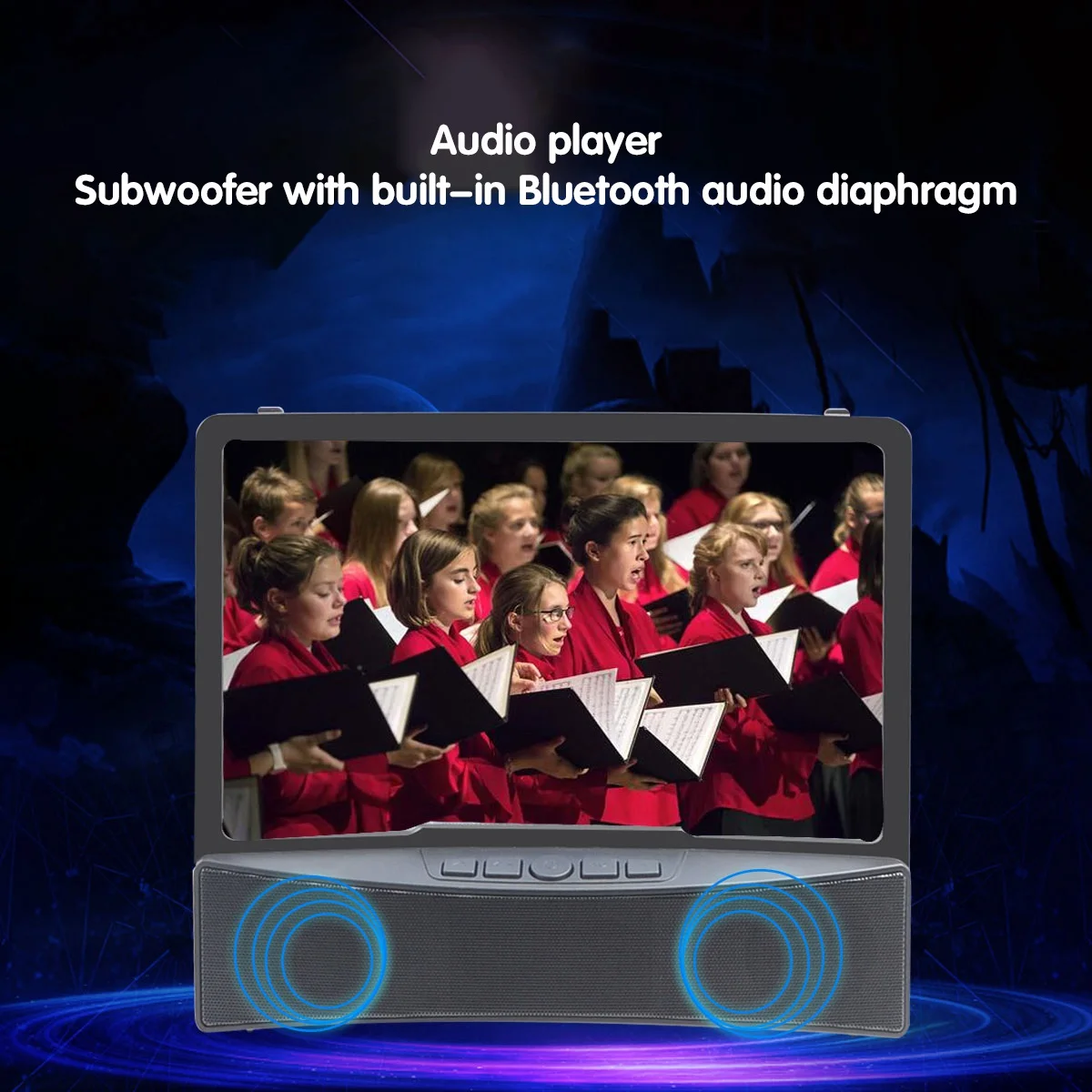 ABUO-10 Inch Phone Screan Amplifier HD Lens Mobile Phone Curved Screan Amplifier Built-In Bluetooth Speaker