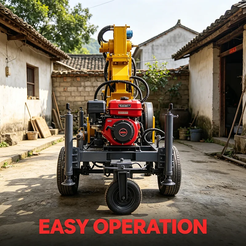 Wheel Mounted Pneumatic Water Well Drill Rig 300m Deep Hole Air Boring Machine For Geothermal Project And Mineral Exploring