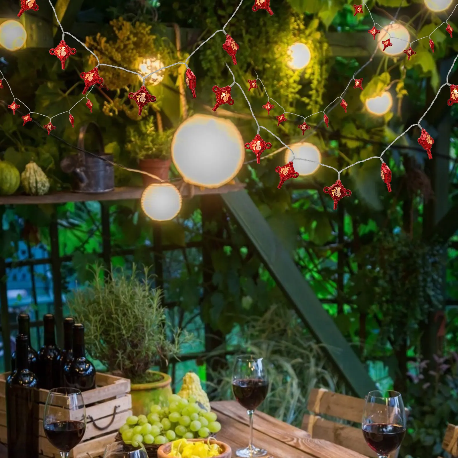 

1 шт. светодиодная гирлянда-узел в китайском стиле с красным иероглифом «Фу», светящийся новогодний подвесной декор для окон, дверей, стен, гостиной