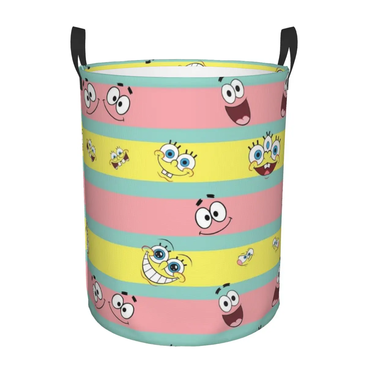 

Round Single-Layer Laundry Hamper Spongebob Lightweight and Durable Dirty Clothes Basket with Breathable Design for Home & Dorm