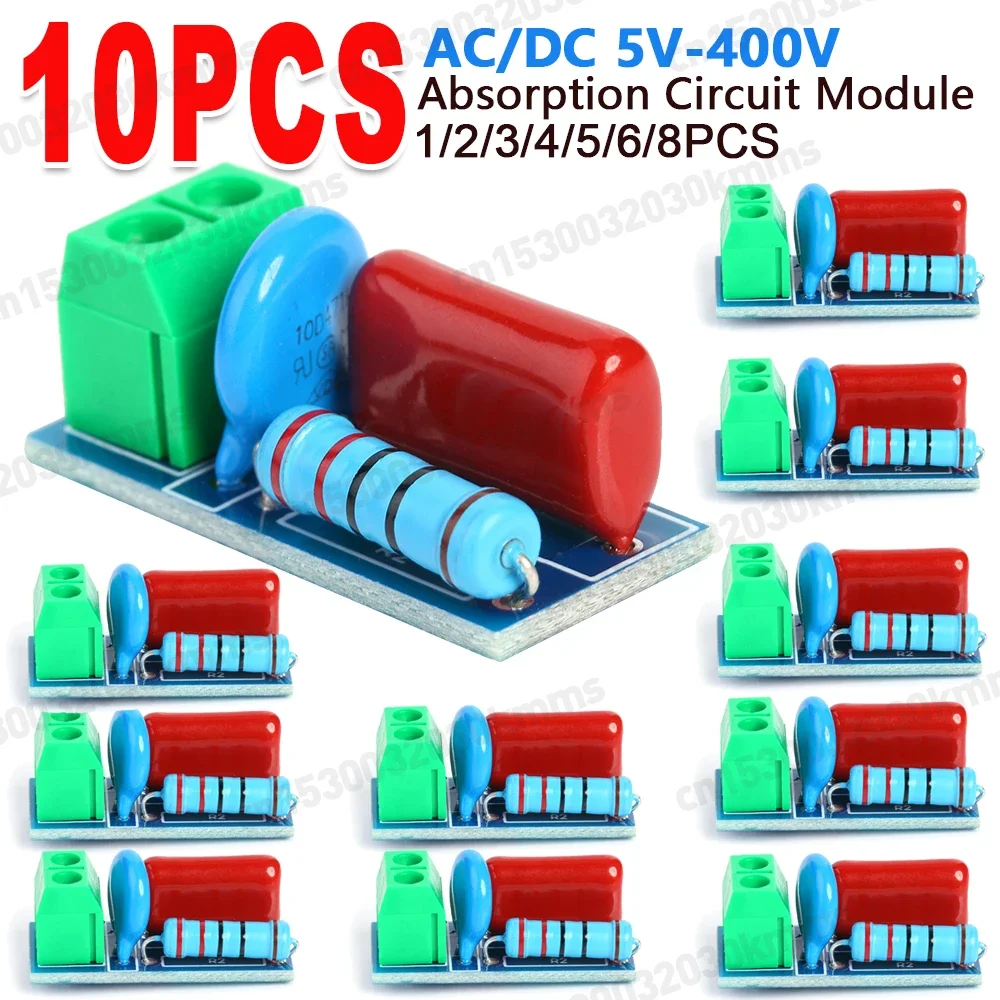 1-10PCS RC Absorption/Snubber Circuit Module Relay Contact Protection Resistance Surge Circuit Anti-interference Module