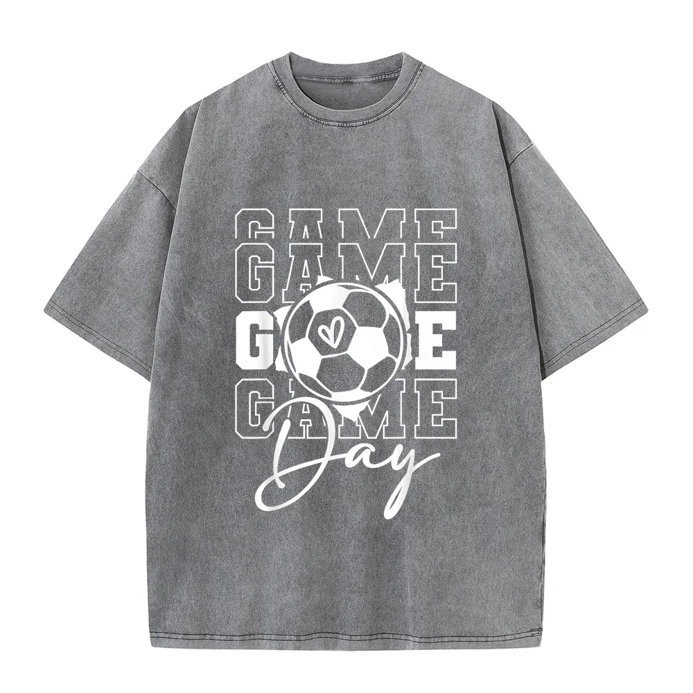 Game Day Soccer T-Shirt Men's T-Shirts Clothes Anime Birthday Cotton Gift Printed Tee Casual Shirt Graphic Short Sleeve Summer