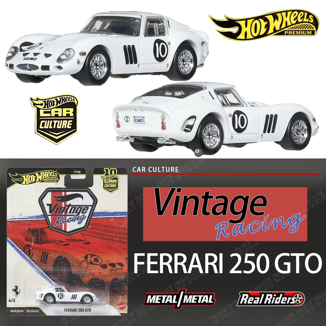 Hot Wheels Premium Series Car Culture FPY86 VR Vintage Racing Porsche 917K Ferrari 250 GTO Jaguar XJS Modelos de Coches de Juguete Fundidos a Presión