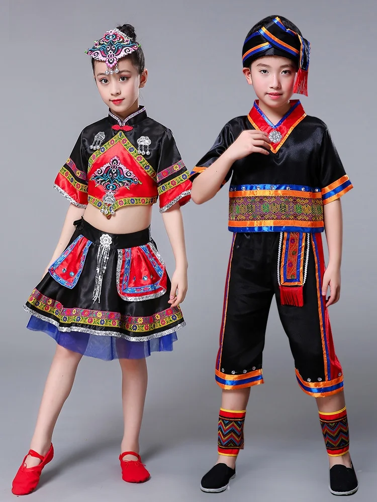 

Tee March Tee Minori Children's Clothing Taiyuan Ethnic up Boy Girl Miao Ethnic up Traditional Costume Children's...