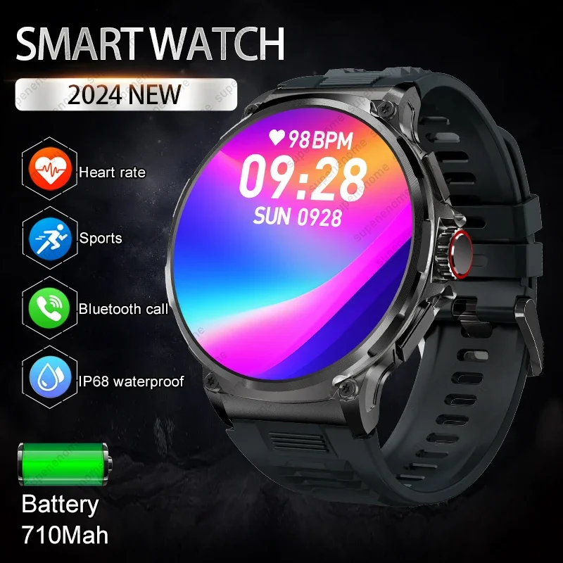 New Men Smart Watch 1.85 Inches Screen Bluetooth Call Smart WaterProof Watch 710mA Large Battery Health Watch For Huawei Xiaomi