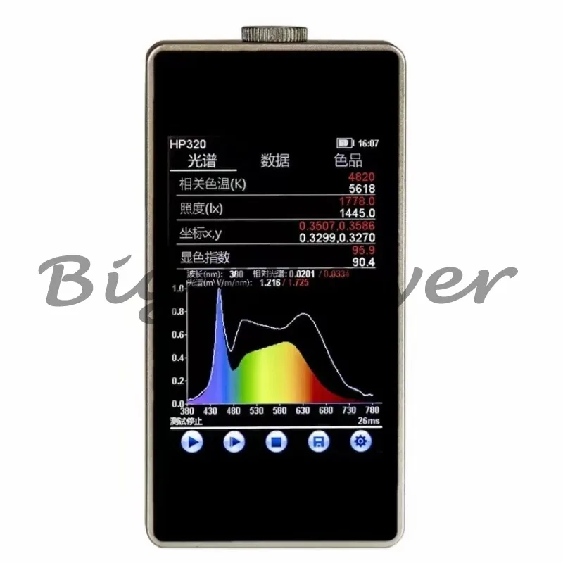 High Precision Color Spectrometer - Portable CCT CRI Meter with 380-780nm Visible Light Spectrum Analysis