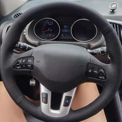 Customized DIY Car Steering Wheel Cover For Kia Sportage 3 Kia Ceed Cee'd 2010-2014 Anti Slip Breathable Leather Braid Cover