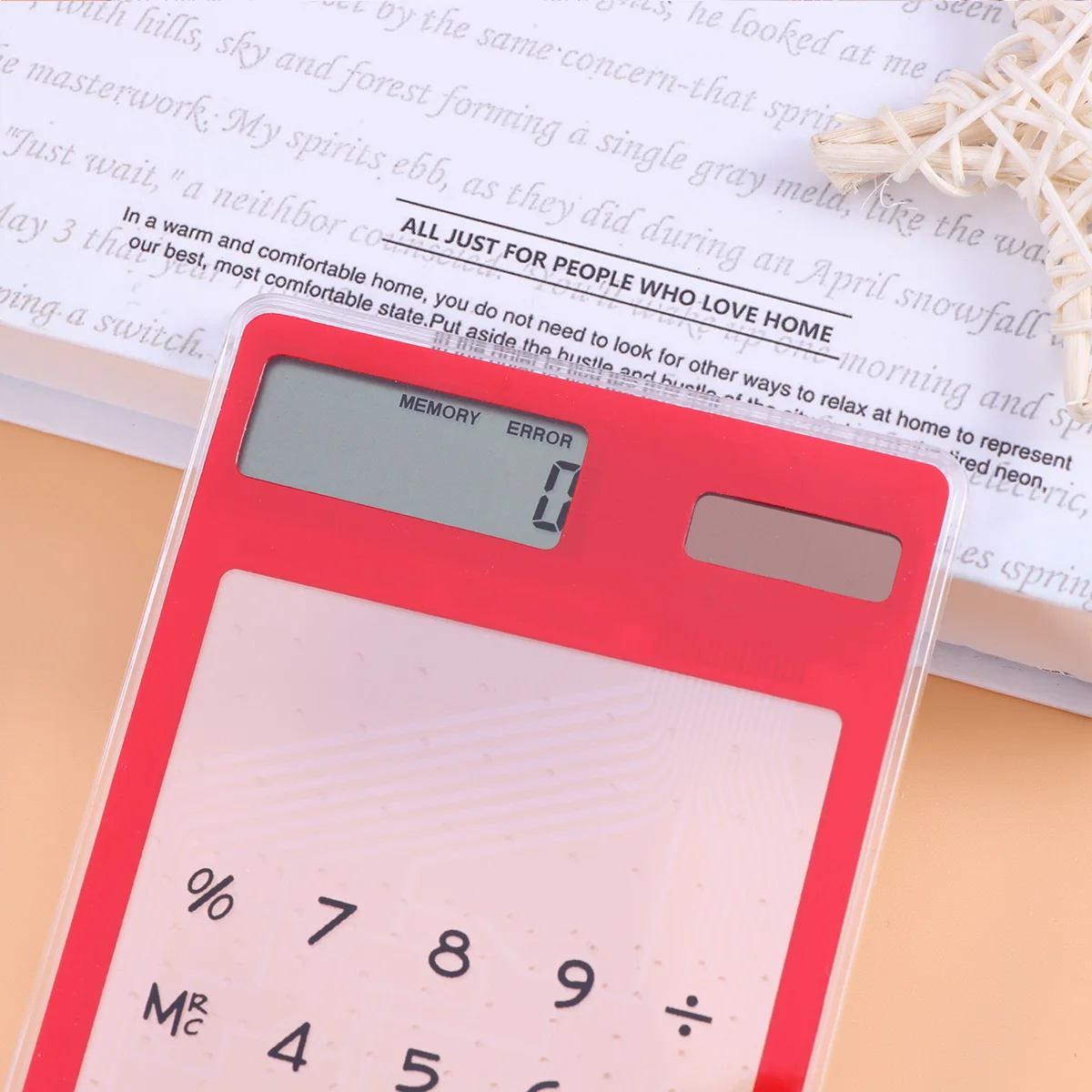 

Ultra Thin Solar Calculator Transparent Touch Screen Portable Mini Digits Display Auto Off Function Lightweight Easy