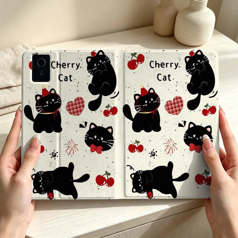 Cherry Cat Pattern Soft Pen Tray Tablet Case For Lenovo Xiaoxin Lenovo Tab Pad Pro Plus P12 P11 M10