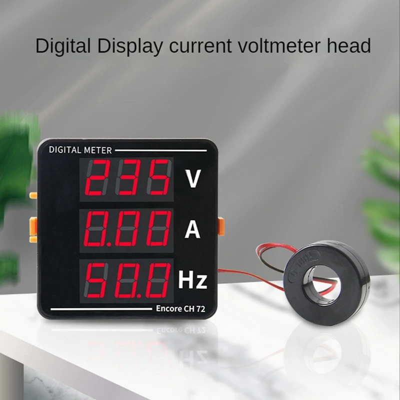 AC Ammeter Voltmeter Three Display Current Voltage Frequency Meter AC50-500V AC0-120A 10-99.9Hz