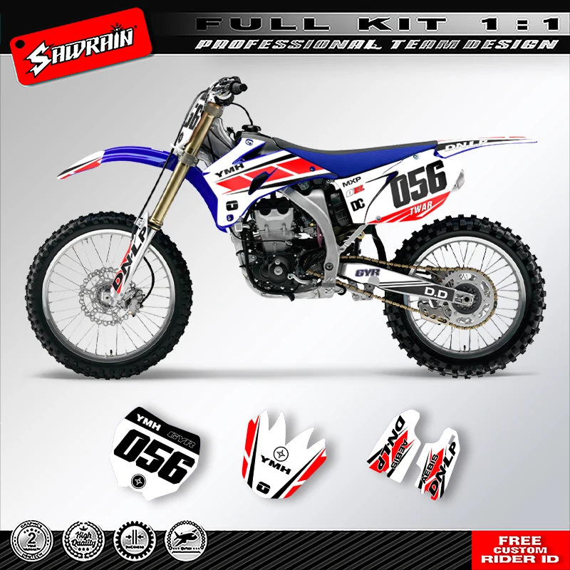 

Наклейки на мотоцикл Sawrain, набор наклеек с графикой команды для YAMAHA YZF250-450 2006, 2007, 2008, 2009, 008