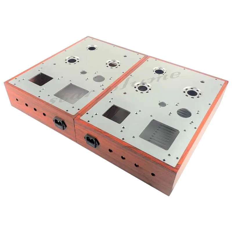 400*300*70mm Wooden Amplifier Case Preamplifier Chassis Split Style Vacuum Tube Amplifier Chassis Shell DIY Box