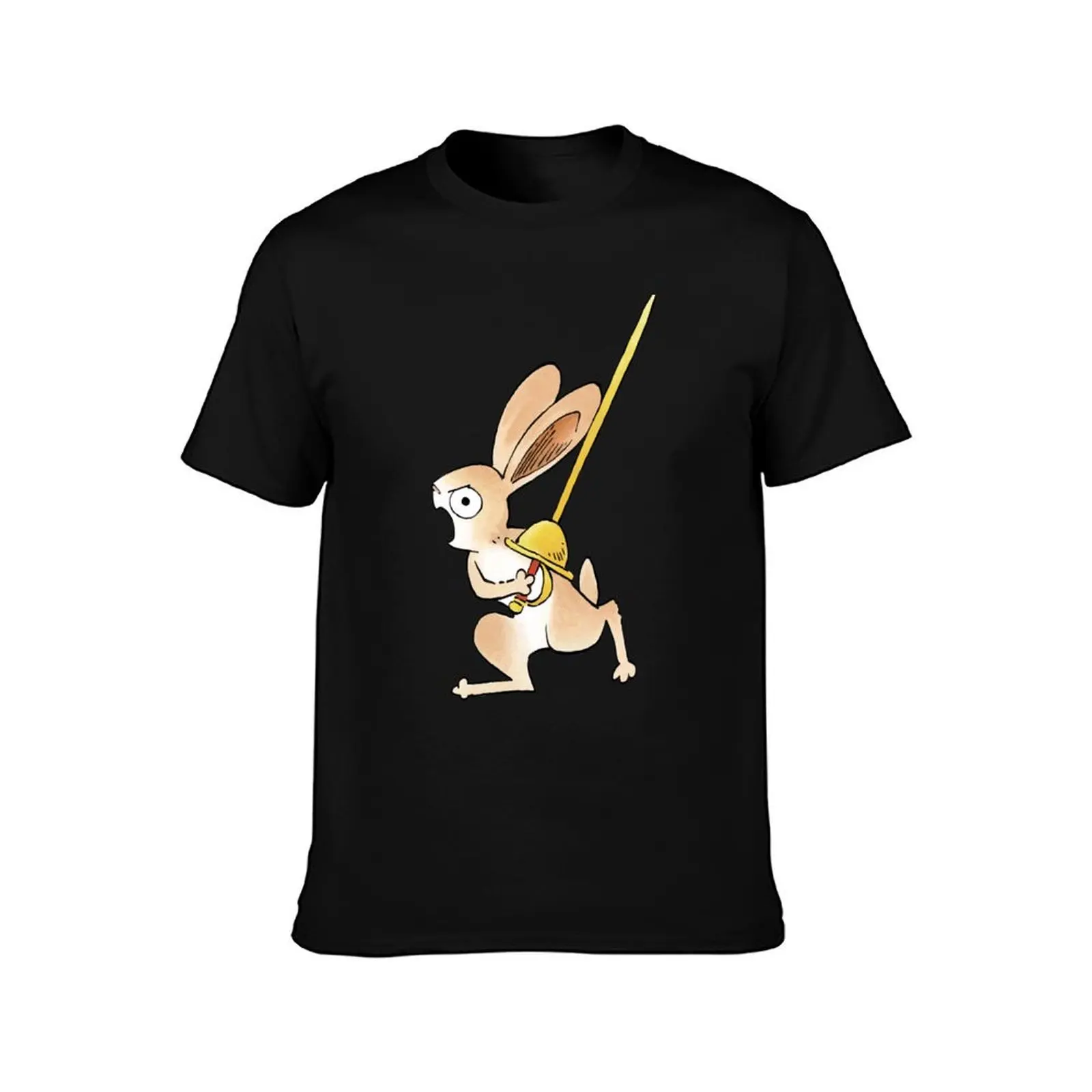 Medieval Rabbit & Rapier - BEIGE version T-Shirt Anime t-shirt customs Clothing mens t shirt