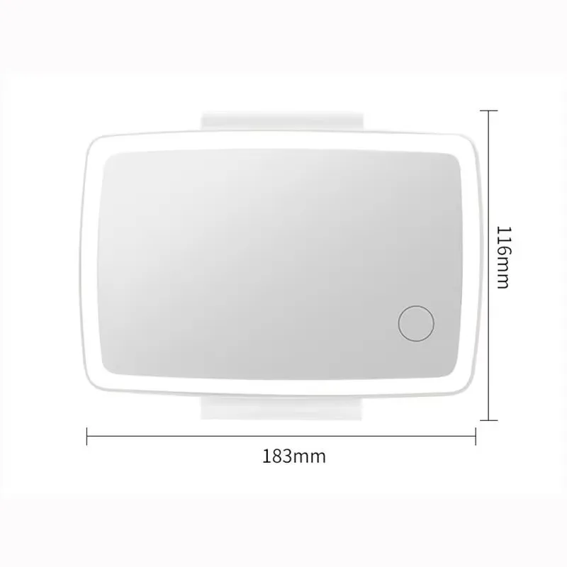 1/2 قطعة اكسسوارات السيارات الداخلية العالمي قناع السيارات ثلاثة التروس القابلة للتعديل مرآة ماكياج مع أضواء Led للفتيات النساء #5