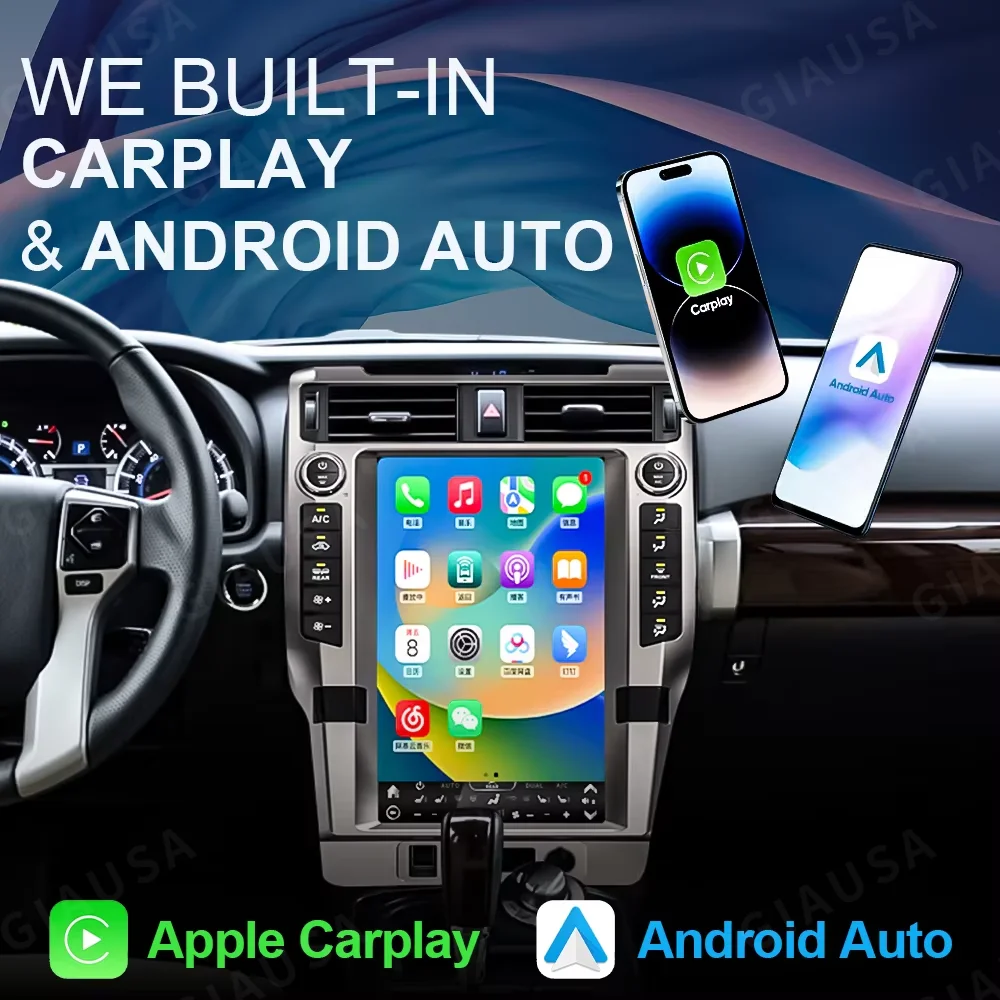 

15.6 Inch Vertical Screen CarPlay Android 12 Car Radio Stereo For Toyota 4Runner 2010-2022 Stereo Multimedia Player GPS HeadUnit