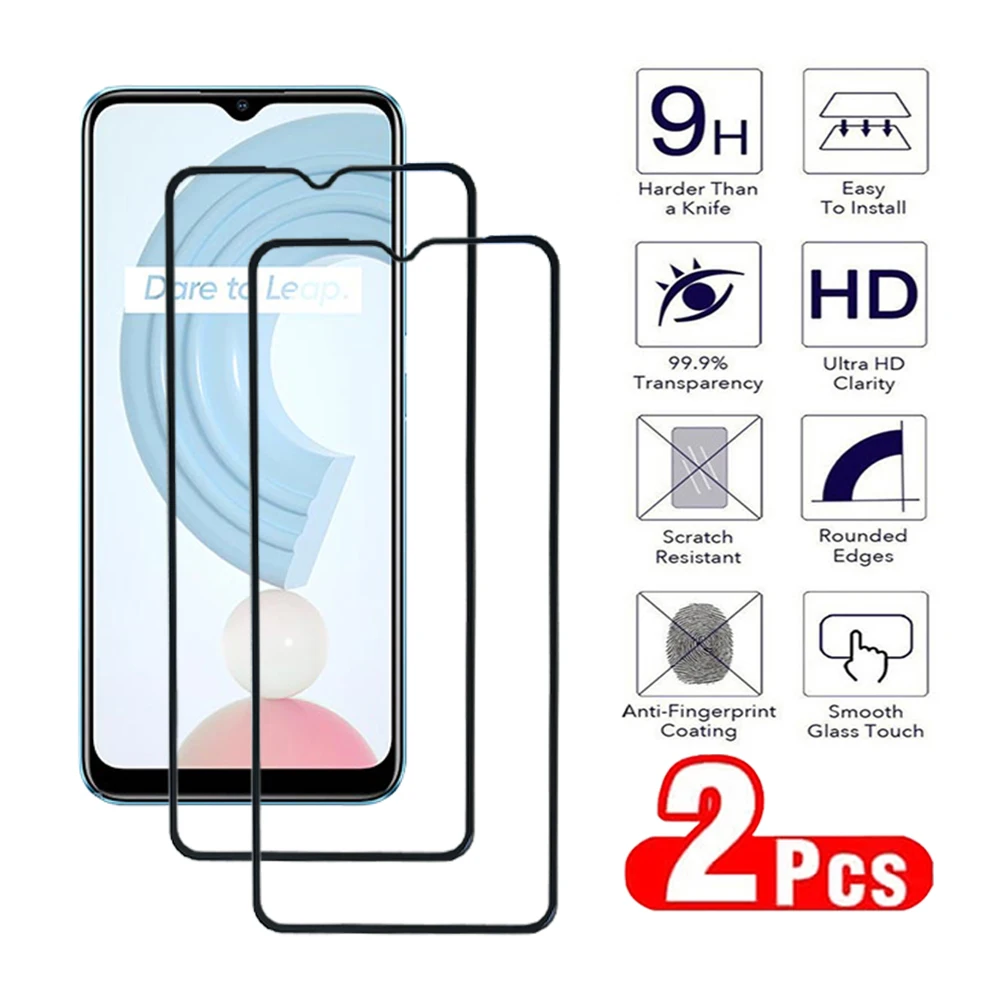 2Pcs Anti-Burst Glass For Realme C51 C53 C55 C20 C21 C25 C30 C31 C33 C35 Screen Protector Realme C25s C30s Tempered Glass Film