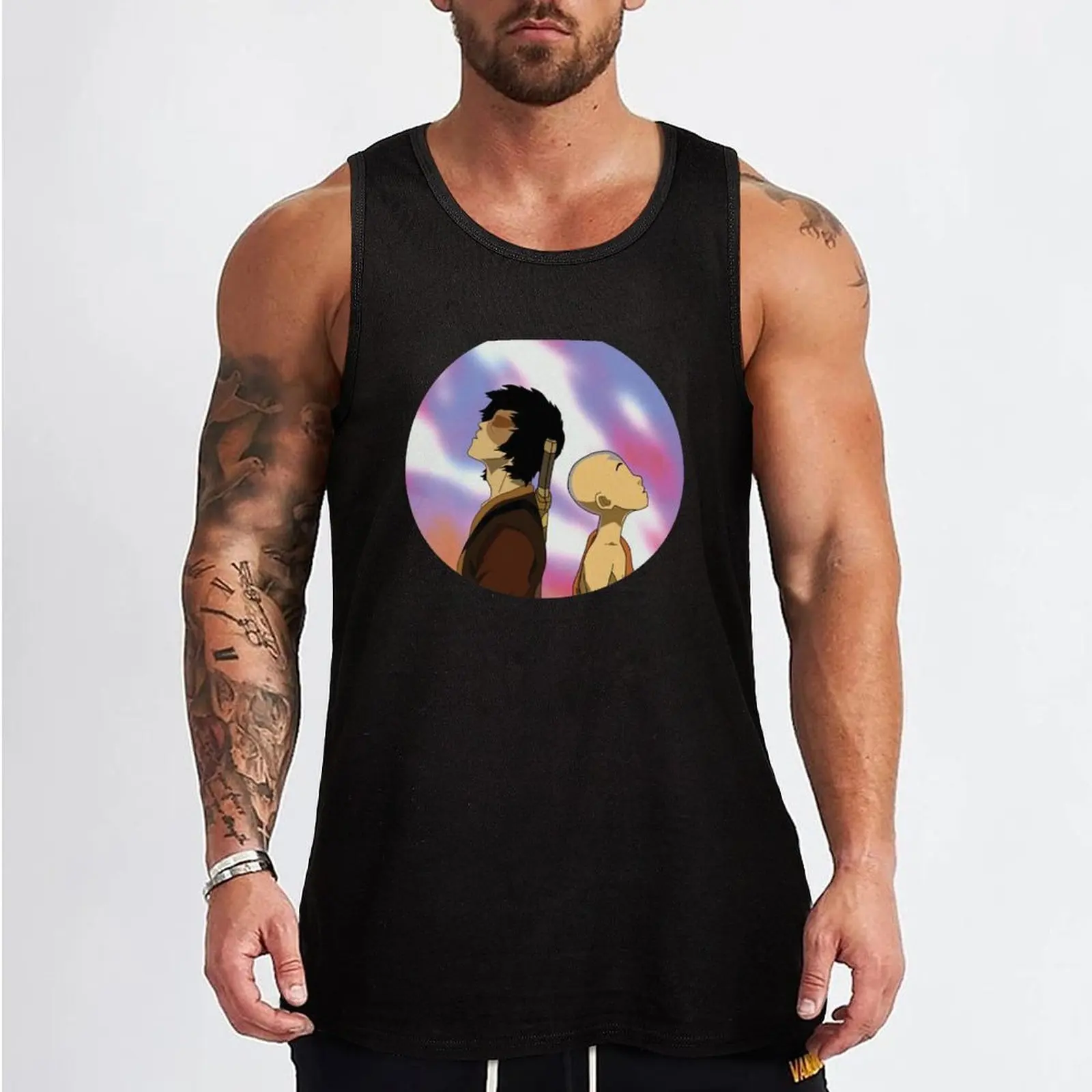 Zuko and Aang Dragon Dance Tank Top Men's gym t-shirt Gym t-shirt man Gym T-shirts for men Male vest