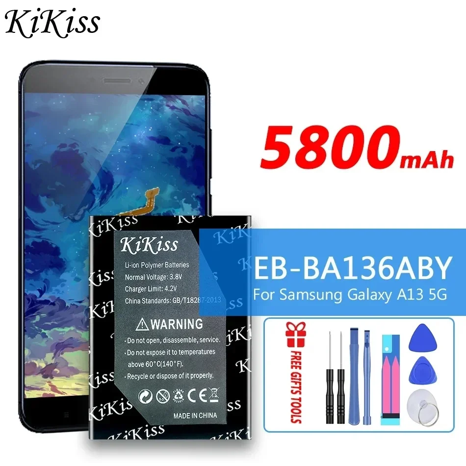 

Мощный аккумулятор 5800 мач KiKiss для Samsung Galaxy A13 EB-BA136ABY